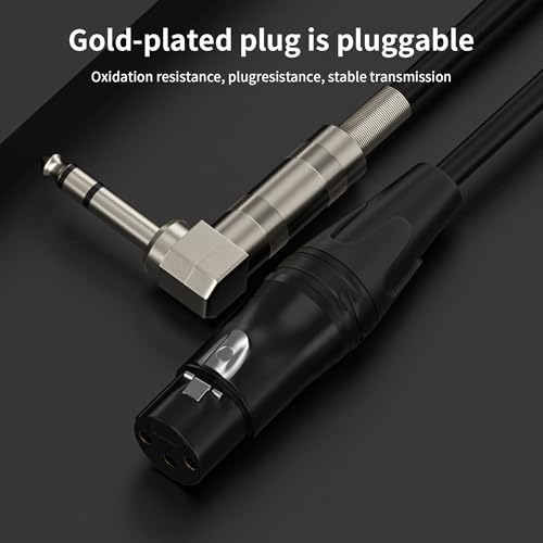 Right Angle 6.35mm TRS to XLR Female，（1.5FT 2Pack） Right Angle 1/4" TRS to XLR 3Pin Female,for Speakers, Stage, DJ and More - style: Right Angle 6.35mm TRS to XLR Female