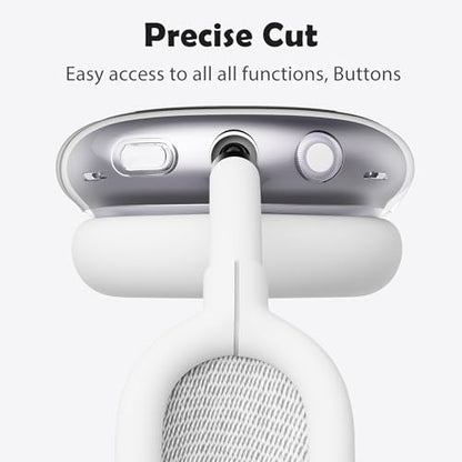 for AirPods Max Headphones Strawberry Ear Covers for AirPods Max 2 | Cute Flower Clear Ear Cups Cover | White Silicone Ear Pad Case Headband Cover for Apple AirPods Max 2/1 (2026/2024/2020) - color: Strawberry B/White