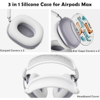 for AirPods Max Headphones Western Ear Covers for AirPods Max 2 | Cowgirl Boots Clear Ear Cups Cover | White Silicone Ear Pad Case Headband Cover for Apple AirPods Max 2/1 (2026/2024/2020) - color: Cowgirl C/White