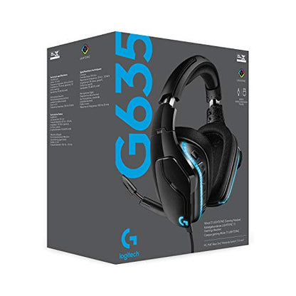 Logitech G635 DTS, X 7.1 Surround Sound LIGHTSYNC RGB PC Gaming Headset - style: Wired
