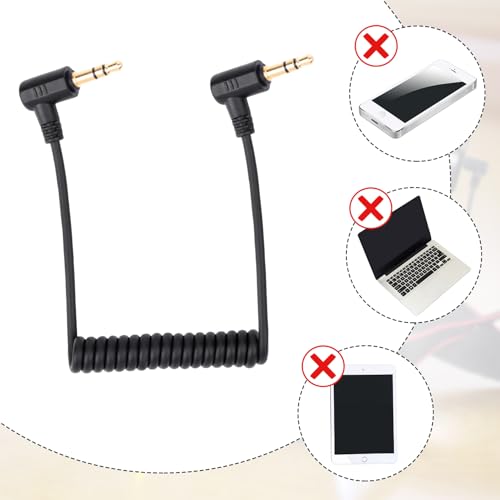 2pcs 3.5mm Microphone Cable, Mic Cord for Cameras Microphone Cable Compatible with DJI Mic 2 & Rode Microphone Wireless Pro Coiled Dual 3.5mm TRS Patch Cable Audio Mic