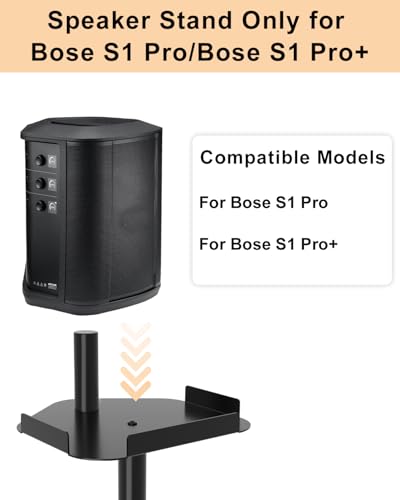 Height Adjustable Speaker Stand for Bose S1 Pro / S1 Pro Plus Floor Stand, Extends 45" to 54", Holds up to 20LBS, Wireless Studio Monitors Heavy Duty Speakers Stands for Bose, Easy to Install, Black