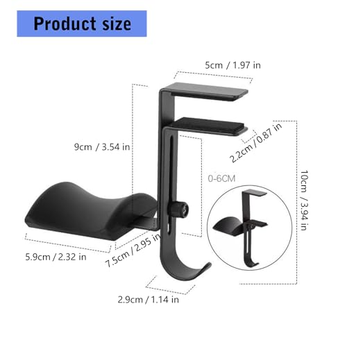 Headphone Display Rack with Space Saving Clamp Effortless Setups for Work and Entertainment Areas Desk Edges Headphone Holder