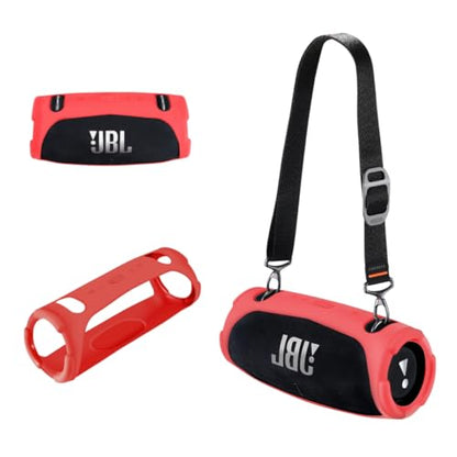 Silicone Cover Case Compatible with JBL Xtreme 3 Portable Bluetooth Speaker, Waterproof Soft Skin Silicone Protective Case for JBL Xtreme 3 Bluetooth Speaker Accessories (Red) - color: Red