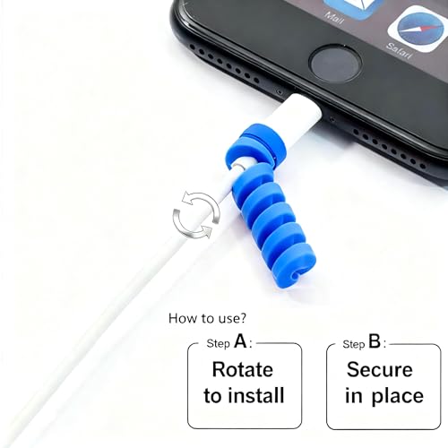 36 PCS Cable Protectors for iPhone iPad Charger End Cord Savers with 2 Desk Cable Clips, Spiral USB Wire Protector for Headphone MacBook Laptop Earphone Cell Phone Cute Cable Wrap Accessories
