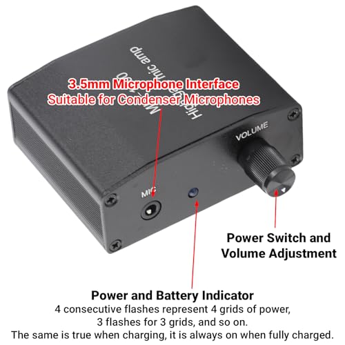 Microphone Preamplifier Power Amplifier Mic Preamp for Home Studio Recording Karaoke Podcast Voice Over Audio System
