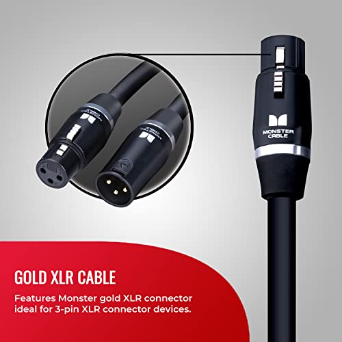 Monster Cable Prolink Studio Pro 2000 XLR Microphone Cable, 50 Foot Balanced Mic Cable, Gold XLR Male to Female Connectors, Multi-Gauge Wire Network Studio Cable - size: 50 Ft.