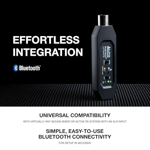 Alto BTULTIMATE Stereo Bluetooth Receiver | Rechargeable XLR Receiver for Mixing Desks, Audio Mixer Setups, and Active PA Systems - style: Bluetooth Ultimate