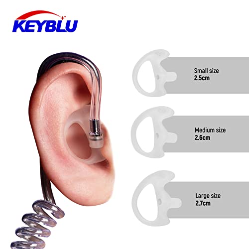 Universal Radio Replacement Earmold, Insert Soft Silicone Earmold Earbud Earplug for Two-Way Radio Coil Tube Audio Kits for Walkie Talkie Acoustic Earpiece Headset (White, Medium, 2 Pair) - color: White