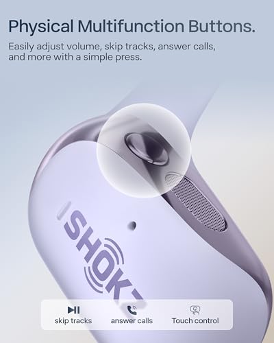 SHOKZ OpenFit 2+ Open-Ear Earbuds, Purple, Dolby Audio,Wireless Charging | Amazon Exclusive Edition；Soft Ear Hooks； IP55 Water-Resistant; USB-C Fast Charging；48H Playtime; Gym/outdoor/home use - color: Purple, style: Dolby Audio / USB-C&Wireless