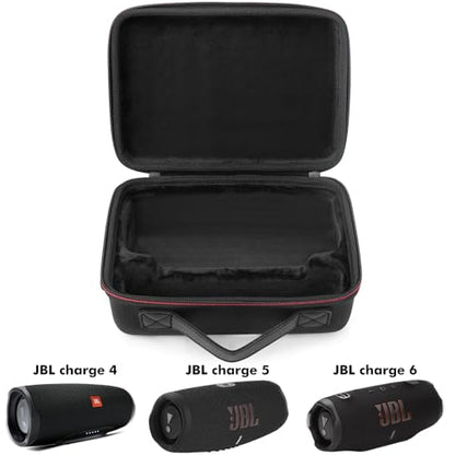 Hard Case for JBL Charge 6/5/4 Bluetooth Speaker – Waterproof Travel Case with Adjustable Shoulder Strap, Durable Protection for On-the-Go Use（Purple） (black) - color: black