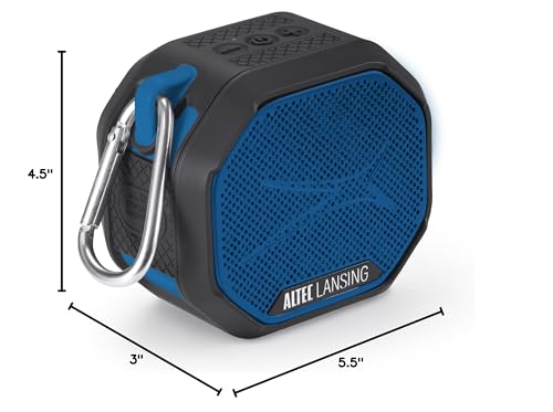 Altec Lansing HYDRATREK Magnetic Bluetooth Speaker, Waterproof IP67, 5W RMS Output, True Wireless Pairing, USB-C Quick Charge, 3.7V 400mAh Battery, Voice Assistant, Perfect for Any Adventure - color: Black/Royal Blue