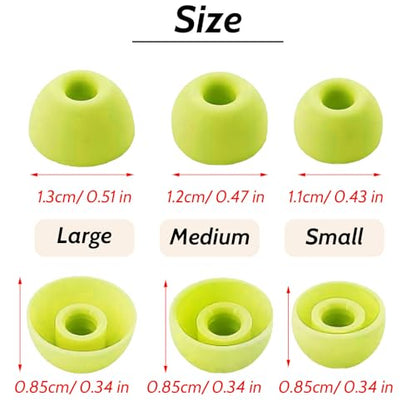 Silicone Tips Replacement Earbuds Tips for Beats Studio Buds/Fit Pro Ear Tips Eartip Fit in The Charging Case Ear Covers, S/M/L, 6 Pairs, Volt Yellow - color: Volt Yellow