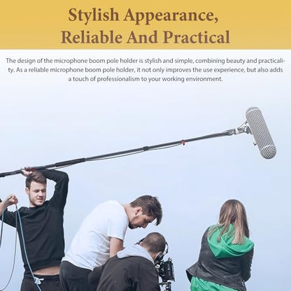 Boom Pole Holder Microphone Metal Cradle Mount Stand for Mic Stands | Compatible With C Stands, Metal Construction, for Studio Audio Use