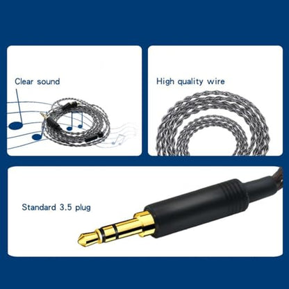 Headphone Sound Cable, Upgraded Loseless Silver Plated Copper Replacement Earphone Cable 3.5mm to MMCX for SE215 SE315 SE425 SE535