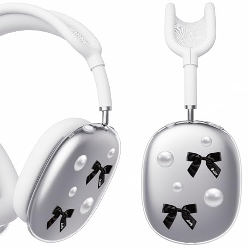 for AirPods Max Headphones Black Bow Ear Covers for AirPods Max 2 - color: Black Bow C/White