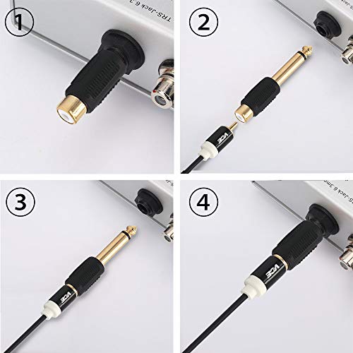 VCE RCA to 1/4" Audio Adapter Bundle with RCA Y Splitter
