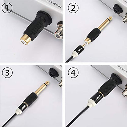 VCE RCA to 1/4" Audio Adapter Bundle with RCA Y Splitter