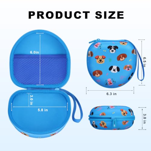 Kids Headphone Case for iClever/Acer/JBL, Dog Blue(Case Only) - color: Puppy Print-Blue