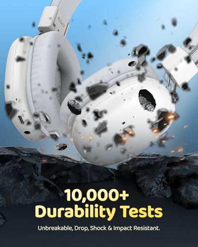 awatrue Kids Over-Ear Bluetooth Headphones, 85dBA Safe Volume, White | Built-in Microphone, Bluetooth 5.4, Foldable, 50H Playtime, USB-C Charging - color: White
