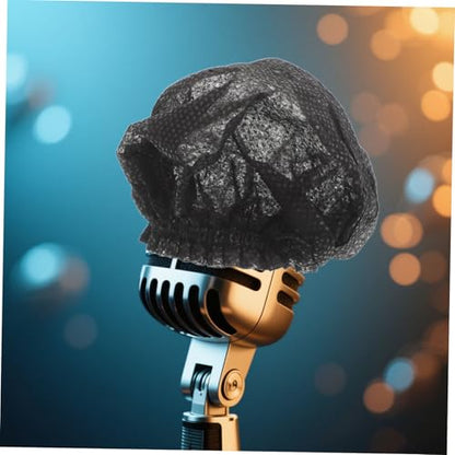Kisangel 200pcs Mic Clean Covers: Disposable Protective Microphone Sleeves With Noise Reduction Non Woven For Recording Room Shared