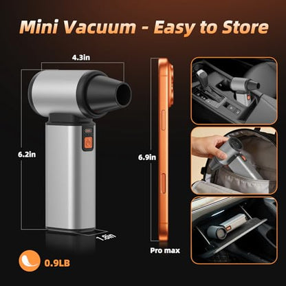 Compressed Air Duster - 130000 RPM Powerful Electric Air Duster, Multi-Gear Adjustable Canned Air, Fast Charging Duster for Computer, Keyboard, Home, Outdoor Duster
