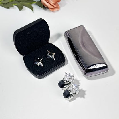 Starry Ear Cuff Wireless Headphones, Jewelry Open Ear Clip-on Earbuds, 30H Playtime, Bluetooth 6.0 Earring Earphones for Women, 2 Pairs Interchangeable Magnetic Crystals