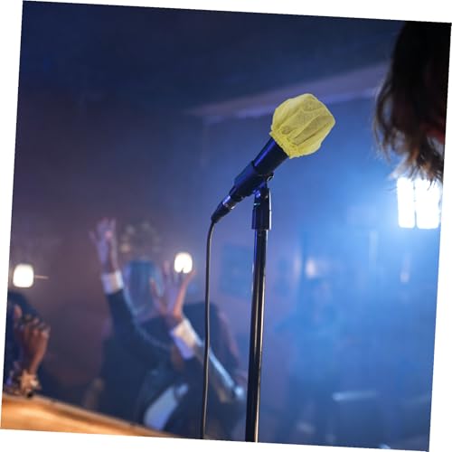 200pcs Protective Microphone Covers Disposable Mic Windscreen Non-woven Breathable Covers for Shield - color: Yellow