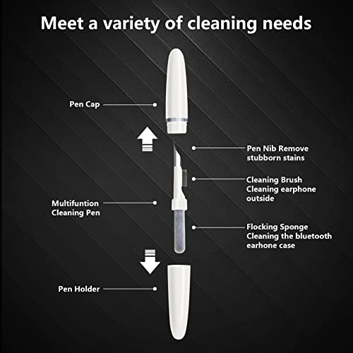 2PCS Bluetooth Earbuds Cleaning Pen, Wireless Headphones Cleaning Tool Multi-Function Cleaner Kit with Soft Brush for Earphones, Charging Box Accessories, Phone, Camera