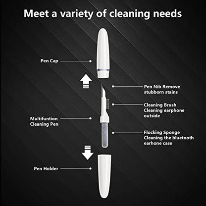 2PCS Bluetooth Earbuds Cleaning Pen, Wireless Headphones Cleaning Tool Multi-Function Cleaner Kit with Soft Brush for Earphones, Charging Box Accessories, Phone, Camera