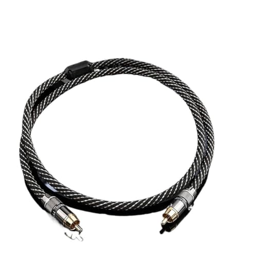 HiFi RCA Coaxial Audio Cable Hi-End RCA to RCA Male SPDlF Digital Coaxial Cable for DVD Projector TV Speaker Amplifier(2m) - size: 2m