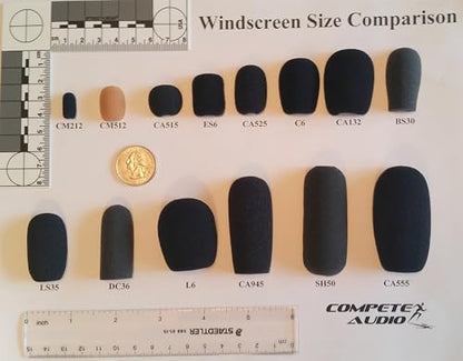 CA525 Small Foam Microphone Windscreens (Microphone Covers) 3-Pack for Telex Airman, Other Headset/Lapel (Lavalier)