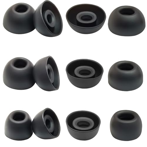 Silicone Replacement Earbuds Tips Oval - inner diameter 4.0mm Universal Ear Tips Fit True Wireless Earbuds, 6 Pairs LMS Black - color: Black
