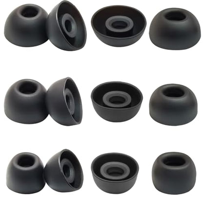 Silicone Replacement Earbuds Tips Oval - inner diameter 4.0mm Universal Ear Tips Fit True Wireless Earbuds, 6 Pairs LMS Black - color: Black