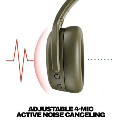 Skullcandy Crusher ANC 2 Noise Cancelling Wireless Headphones - Drab | Multi-Sensory Crusher Bass, Over-Ear Fit, Bluetooth, 60 Hours Battery, Working Out, Gym, Travel, Studying, Music, Gaming - color: Drab