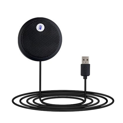 USB Computer Microphone, Conference USB Microphone, Mute Button with LED Indicator, Omnidirectional Condenser PC Mic for Video Conference, Plug&Play for PC, Laptop, Mac(No Speaker)