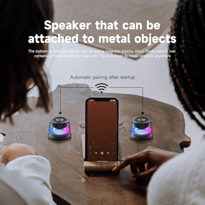 Wireless Mini Bluetooth Magnetic Speaker， Enhanced Bass and High Definition Sound, Portable Design, for iPhone, iPad,Nexus,Laptops and More