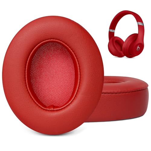 GEVO Ear Pads Replacement for Beats Studio 2 & 3 Headphones Earpad Cushions - color: Red