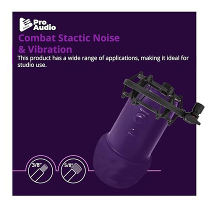 Focus Pro Audio Shock Mount for Blue Yeti and Yeti Pro Microphones (Black) - Shock Mount Mic Holder for Anti Vibration Noise Isolation - Blue Yeti & Yeti Pro Boom Arm Compatible Mic Stand