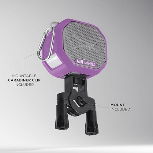 Altec Lansing HYDRATREK Magnetic Bluetooth Speaker, Waterproof IP67, Portable Speaker, True Wireless Pairing, USB-C Quick Charge, 3.7V 400mAh Battery, Voice Assistant, Perfect for Any Adventure - color: Purple/White