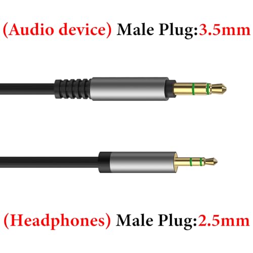 GEEKRIA Audio Cable Compatible with JBL 770NC/760NC, Live 660NC/500BT, Synchros S700/ S500/E50BT Headphones, 2.5mm to 3.5mm Replacement Stereo Cord (4 ft/1.2 m)