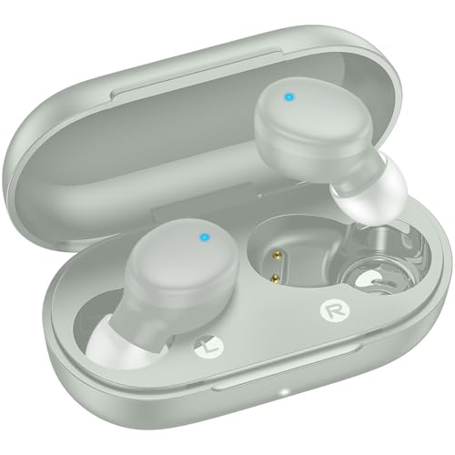 kurdene Wireless Earbuds Bluetooth 5.3 Light Weight in Ear Headphones | Premium Sound Bass Ear buds with Charging Case,Touch Control,Built in Mics Headset,Clear Calls for Sports Workout Light Blue - color: Light Blue