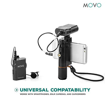 Movo WMIC10 2.4GHz Wireless Lavalier Microphone System for DSLR Cameras, iPhone, iPad, Android Smartphones, Camcorders (50-Foot Transmission Range)