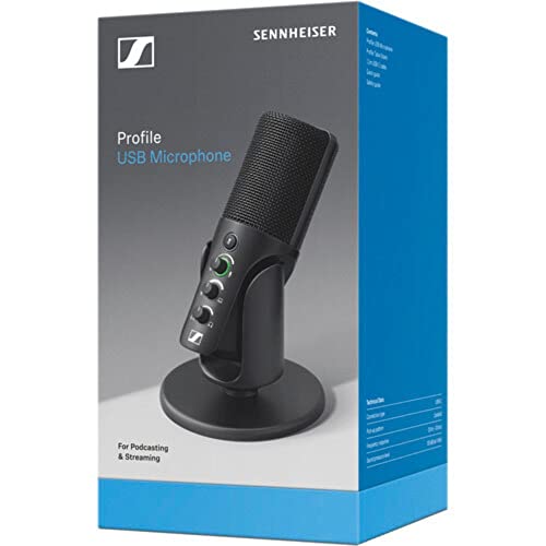 Sennheiser Profile USB Condenser Microphone with Desktop Stand Bundle with Kellards Pop Filter and 5-Pack Cleaning Wipes