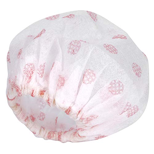 Disposable Microphone Covers 100 Pack | Non - Woven Sanitary Protection for Singing/Interviews/Stage | 50 Pairs with Elastic Band, White with Red Dot
