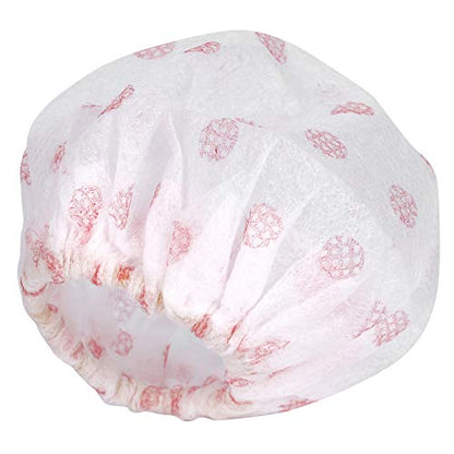 Disposable Microphone Covers 100 Pack | Non - Woven Sanitary Protection for Singing/Interviews/Stage | 50 Pairs with Elastic Band, White with Red Dot