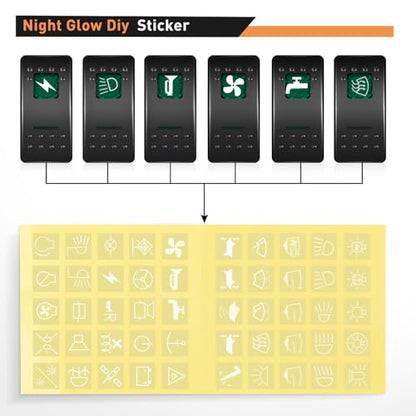 Nilight 5 Gang Rocker Switch Panel SPST On Off Toggle with DIY Label Sticker | 5PIN Electrical 12V/20A 24V/10A Aluminum Plate with Pre-Wired Jumper Wires for LED Light Bar RV Boats 4X4 Cars Green - color: Green, size: 5 Gang