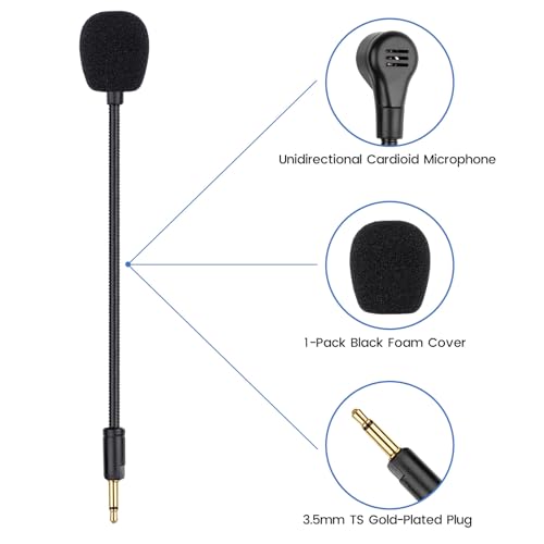 Kaira Pro Mic for Razer Kaira Pro Wireless Gaming Headset, 3.5mm Detachable | Noise Cancelling Microphone Boom for Xbox One, PS4, PS5, PC