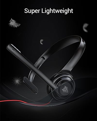 NUBWO HW02 USB Headset with Microphone Noise Cancelling &in-line Control, Ultra Comfort Computer Headset for Laptop pc, On-Ear Wired Office Call Center Headsets for Boom Skype Webinars, 5 Packs | 5 Packs - Comfort Computer Headset for Laptop pc, On-Ear Wi