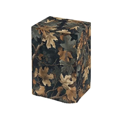 Brown Camo PA/DJ Speaker Cover with Drawstring Green Leaves Print Outdoor Speaker Stand Cover Open-Bottom Design Weatherproof Dustproof Protective Slipcover Size S - color: Brown Camo Green Leaves, size: S